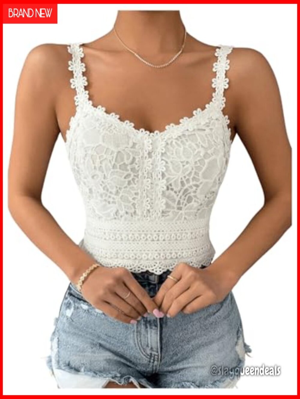 Women's Lace Corset Crop Top Bralette Cami Tank Backless Boho - Picture 4 of 5